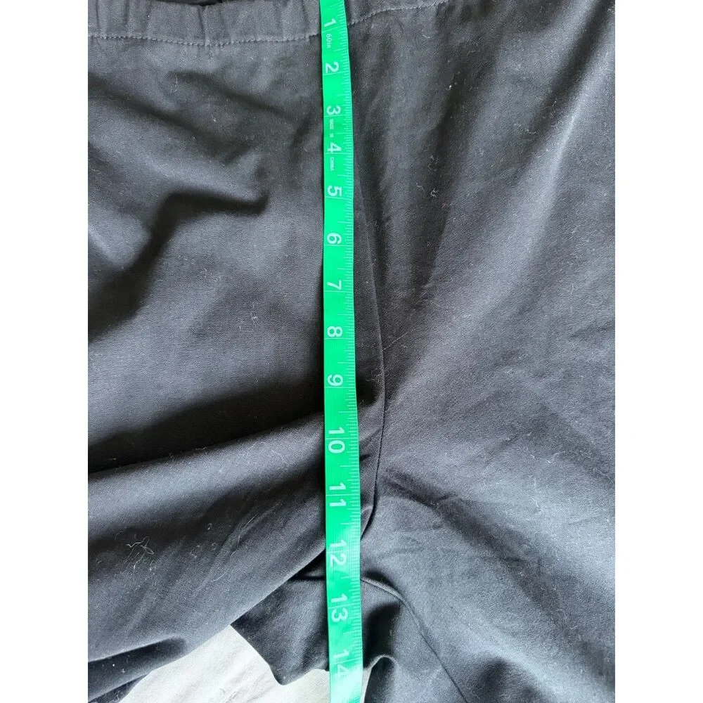 Eileen Fisher Black Stretch Side Zip Ankle Pants Organic Cotton 1X